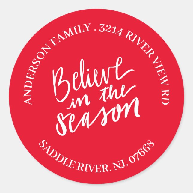 Believe in The Season Christmas Address Label (Front)
