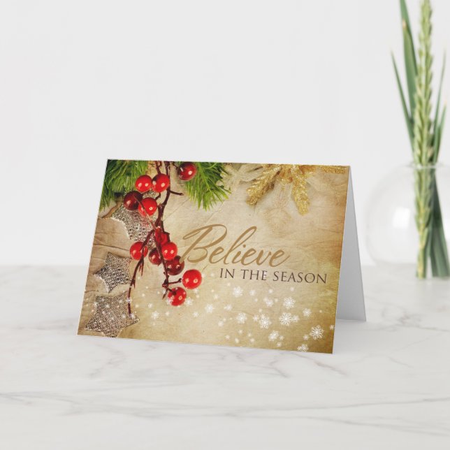Believe In The Season Greeting Card (Front)
