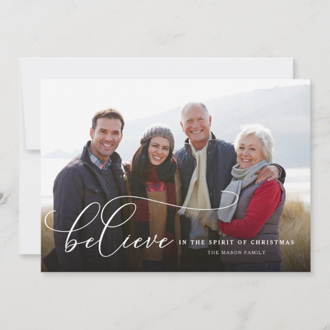 Believe In The Spirit Of Christmas Holiday Card (Front)