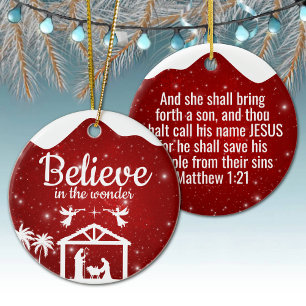 Believe in the wonder Manger Divine Passage ⛪️ 🎄 Ceramic Ornament