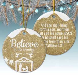 Believe in the wonder Manger Divine Passage ⛪️ 🎄 Ceramic Ornament