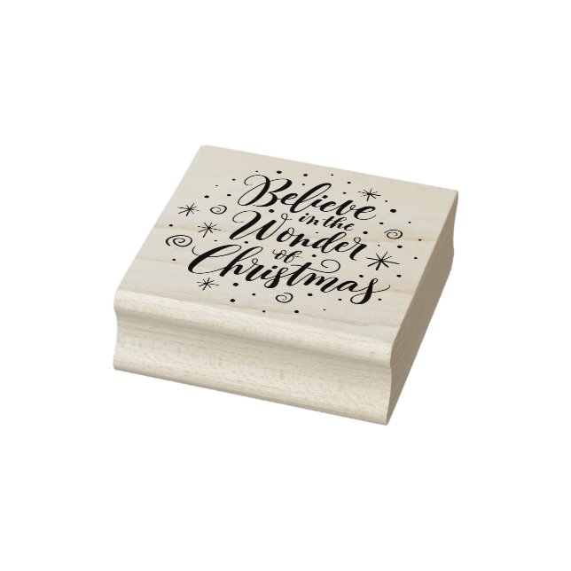 Believe in the Wonder of Christmas Christian Magic Rubber Stamp (Stamp)