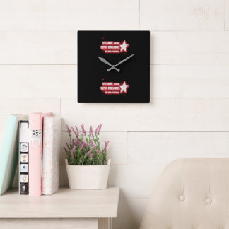 "Believe in Time: Premium Motivational" Square Wall Clock