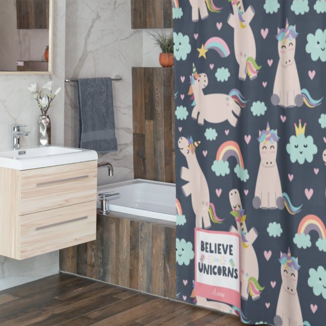 Believe in Unicorns Blue and Pink Girl Pattern Kid (Creator Uploaded)