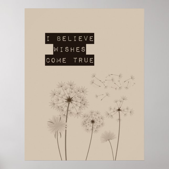 Believe in Wishes Dandelions Poster (Front)
