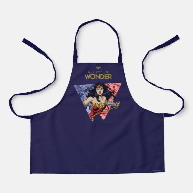 "Believe In Wonder" Wonder Woman Lasso Comic Logo Apron (Front)