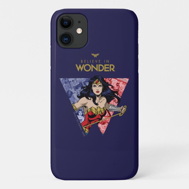 "Believe In Wonder" Wonder Woman Lasso Comic Logo Case-Mate iPhone Case (Back)