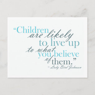 Believe in Your Child Motivational Quotation Postc Postcard