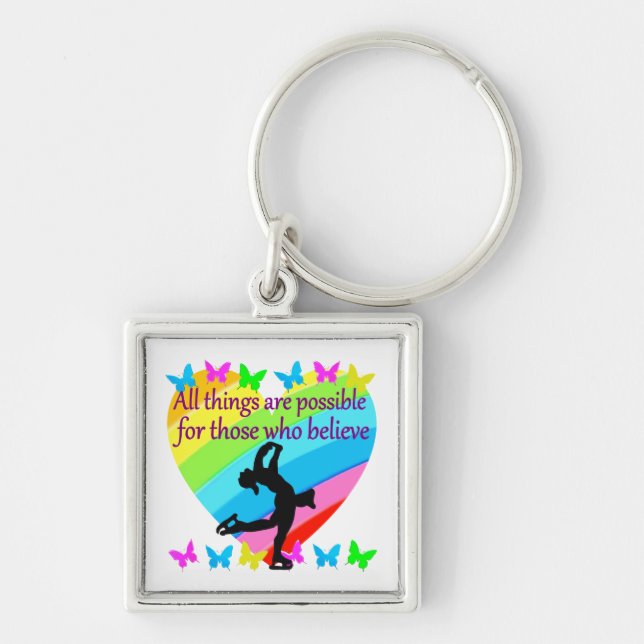 BELIEVE IN YOUR FIGURE SKATING DREAMS KEYCHAIN (Front)
