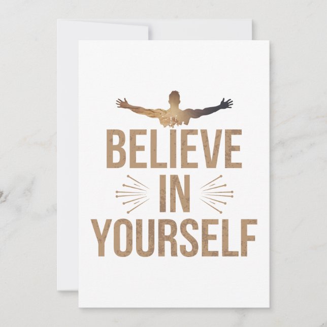 Believe In Your Self Motivational Quote Holiday Card (Front)