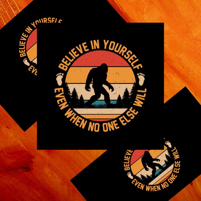 Believe In Yourself Bigfoot Black Bath Towel Set (Creator Uploaded)