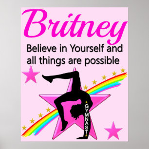 BELIEVE IN YOURSELF CUSTOM GYMNASTICS POSTER