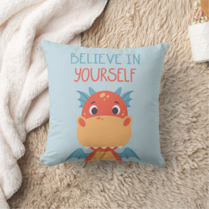 Believe In Yourself Dragon Throw Pillow