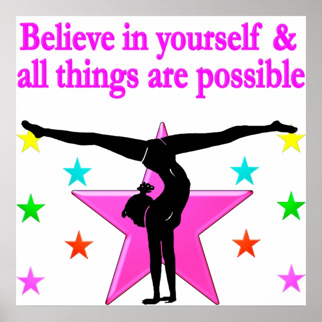 BELIEVE IN YOURSELF GYMNASTICS POSTER (Front)