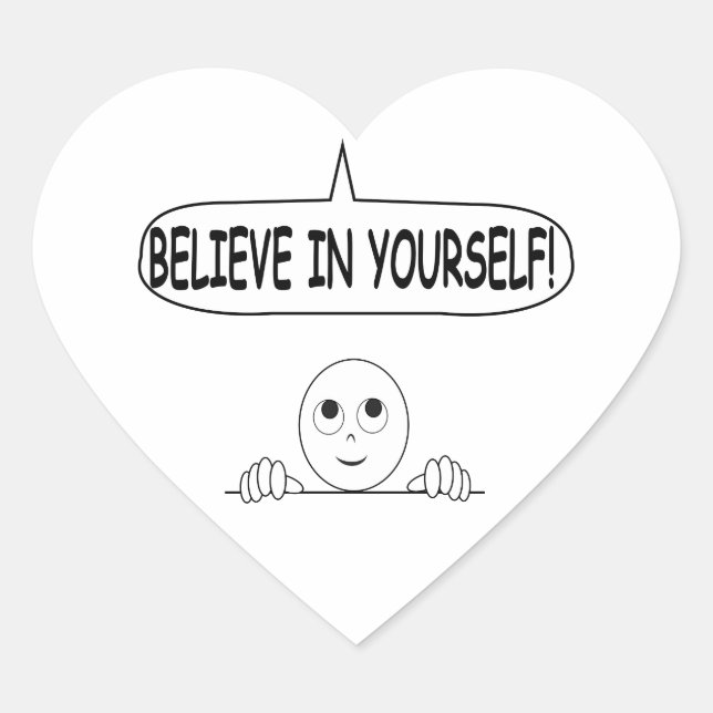 Believe In Yourself Heart Sticker (Front)