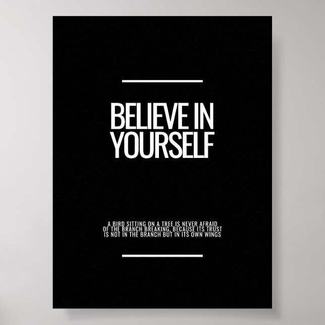 Believe In Yourself Inspirational Poster (Front)