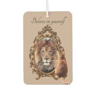 Believe In Yourself   Lion Vintage Inspirational  Air Freshener