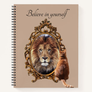 Believe In Yourself Lion Vintage Inspirational Notebook