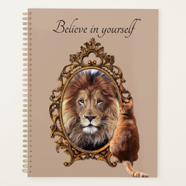 Believe In Yourself | Lion Vintage Inspirational  Planner (Front)