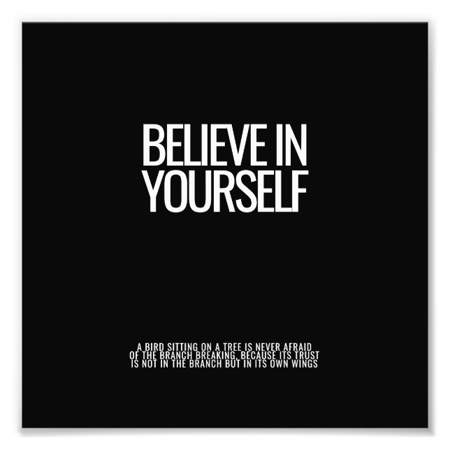 Believe in Yourself Minimalist Quote Print (Front)