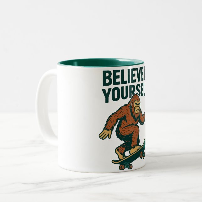  Believe In Yourself Motivation Art Two-Tone Coffee Mug (Front Left)