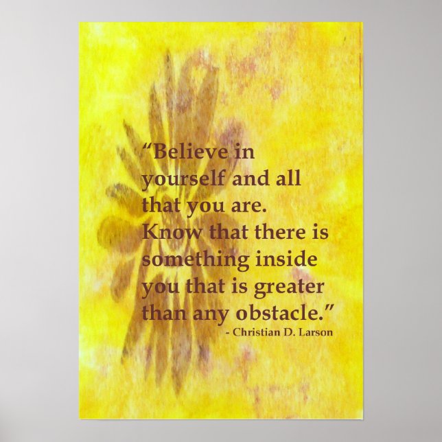 Believe In Yourself Motivational Poster (Front)