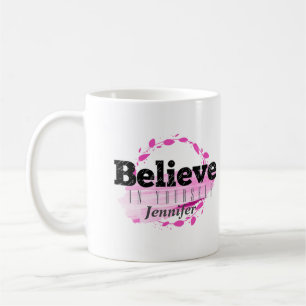 Believe In Yourself Pink Watercolor Motivational Coffee Mug