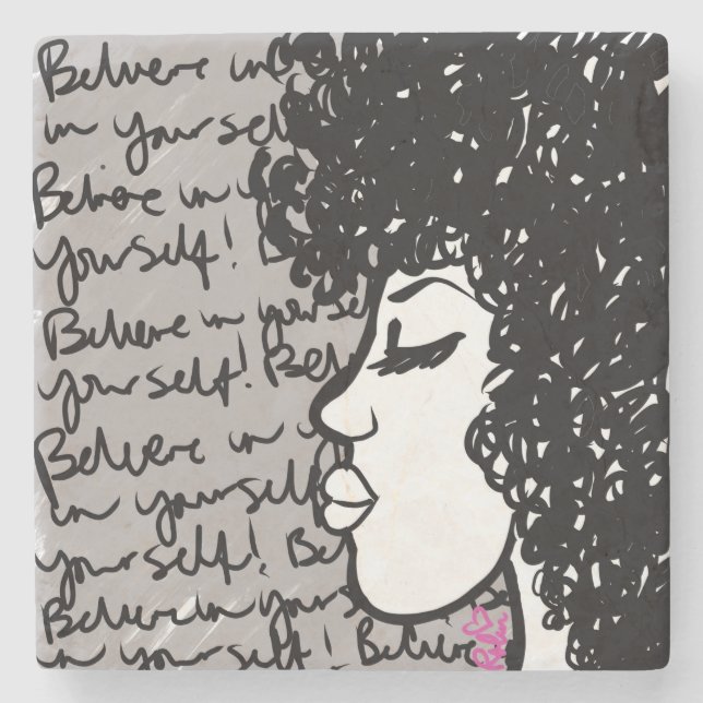 Believe In Yourself Stone Coaster (Front)