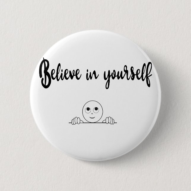 Believe In Yourself Text And Image 2 Inch Round Button (Front)