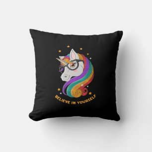 Believe In Yourself Unicorn      Throw Pillow