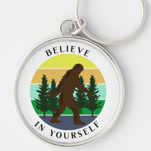 Believe in Yourself   Vintage Sunset Bigfoot   Keychain