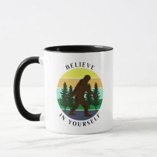 Believe in Yourself   Vintage Sunset Bigfoot   Mug