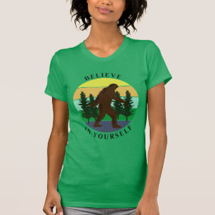 Believe in Yourself Vintage Sunset Bigfoot T-Shirt