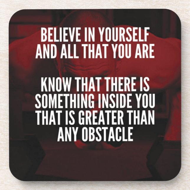 Believe In Yourself - Workout Motivational Coaster (Front)