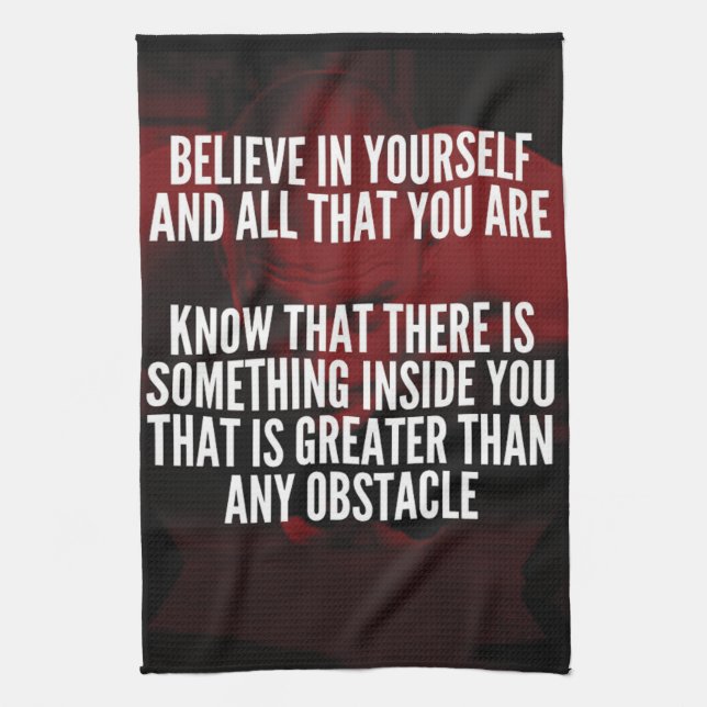 Believe In Yourself - Workout Motivational Kitchen Towel (Vertical)