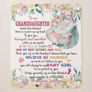 Believe In Youself, To My Granddaughter Sherpa Blanket
