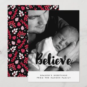 Believe Inspirational Family Photo Holiday Card