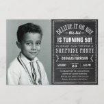 Believe it Old Photo Birthday Surprise Invitations<br><div class="desc">Believe it or not old photo surprise birthday party invitations with a unique chalkboard design.  Upload an old school photo,  or a childhood picture from a photo album.  Customize the wording for your party needs.</div>