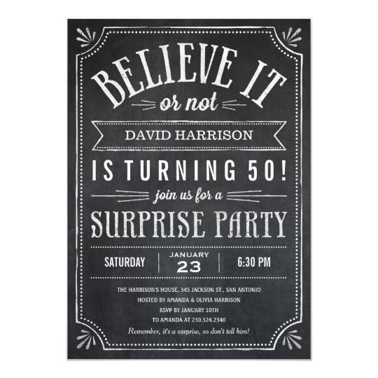Believe it or Not Surprise Birthday Invitations