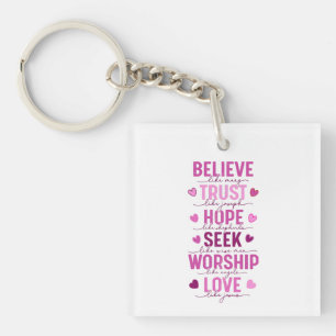 Believe Like Mary Keychain