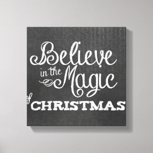believe magic of Christmas Chalkboard Canvas Print