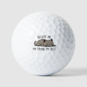 Believe Me, I’m Trying My Best – Sleeping Cat Golf Balls