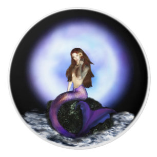 Believe Mermaid Ceramic Knob 