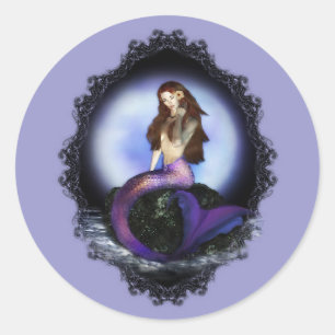 Believe Mermaid Round Sticker