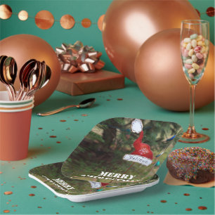 Believe Merry Christmas Santa's Hat  Paper Plate