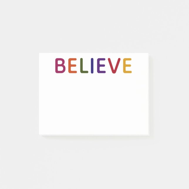 Believe Multicolored Post-it Notes (Front)
