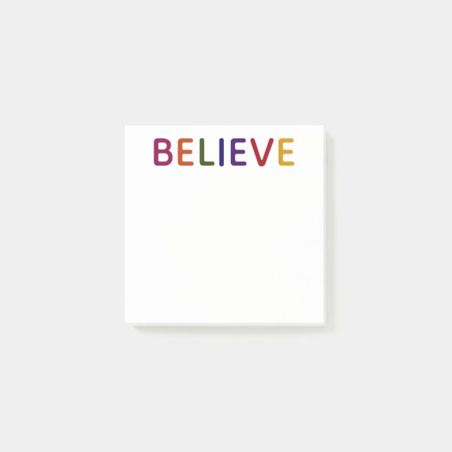 Believe Multicolored Post-it Notes (Front)