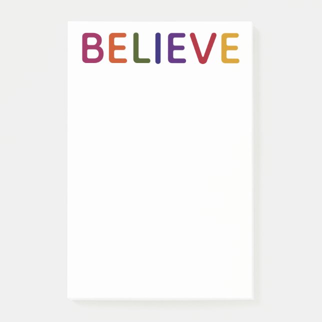 Believe Multicolored Post-it Notes (Front)
