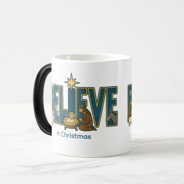 Believe Nativity Color morphing Mug (Front Left)
