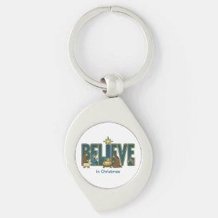 Believe nativity  keychain